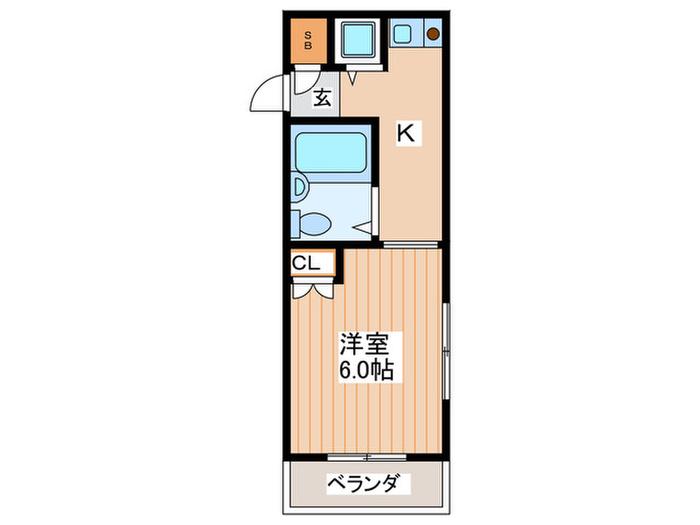 ジョイフル寝屋川(1K/3階)の間取り写真