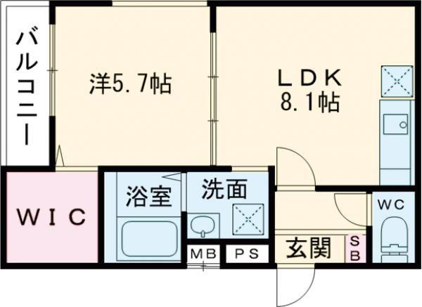 フジパレス新金岡III番館(1LDK/1階)の間取り写真