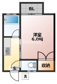 PLANETCORE片淵A(1K/2階)の間取り写真