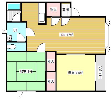 コーポ中村(2LDK/2階)の間取り写真