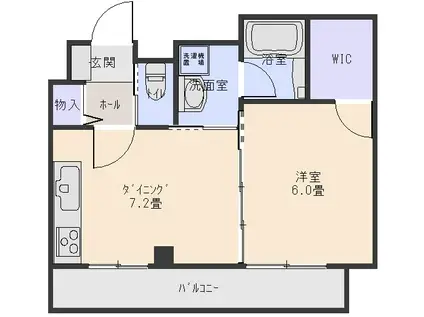 ブリックコート(1DK/2階)の間取り写真