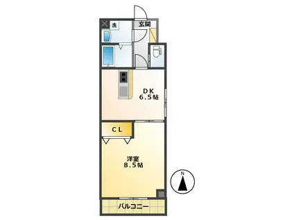 セントセシル(1DK/2階)の間取り写真