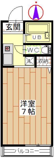 シンエイ・ハイツ(ワンルーム/1階)の間取り写真