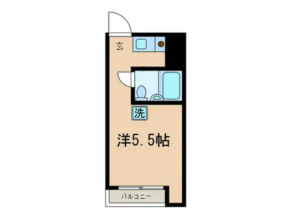 ブリス神楽坂(ワンルーム/3階)の間取り写真