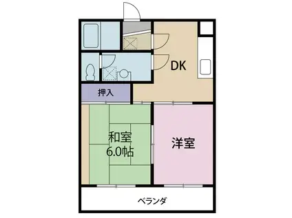 サニーヒル岳陽(2DK/1階)の間取り写真