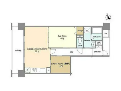 アーバンライフ目白駅前(1SLDK/2階)の間取り写真