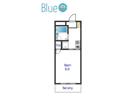 ステージ湘南(1K/1階)の間取り写真