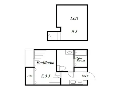 ラポーラ末広町(1K/1階)の間取り写真