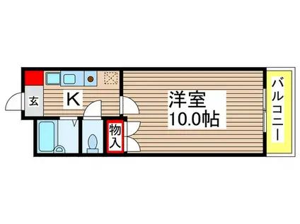 メゾン高栄F(1K/3階)の間取り写真