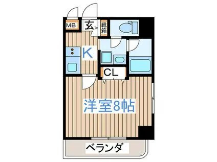 グラシアスはちまん(1K/2階)の間取り写真