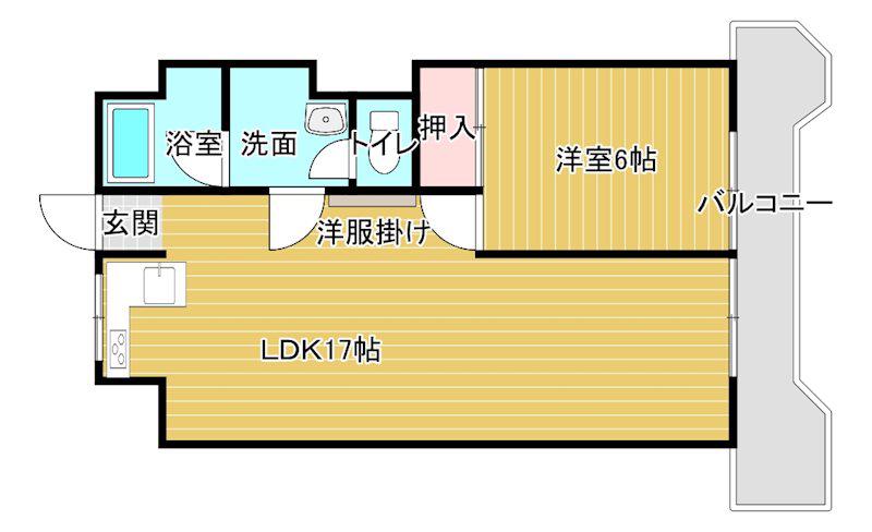 第二グランディール村瀬(1LDK/3階)の間取り写真
