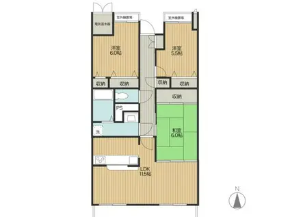 レジデンス後楽園(3LDK/7階)の間取り写真