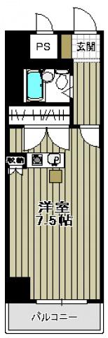 ヴェルソーヤスダ(ワンルーム/7階)の間取り写真