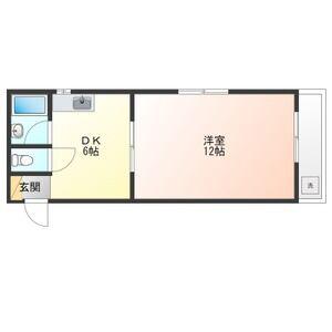 昭栄コーポラス(1DK/2階)の間取り写真