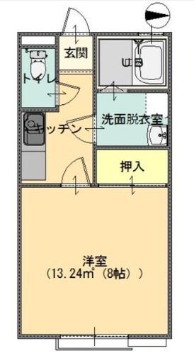 エスポワール(1K/1階)の間取り写真