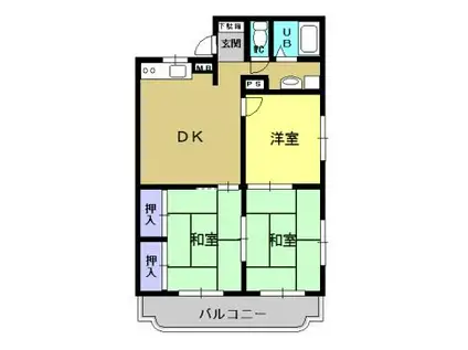 エクセル川元(3DK/2階)の間取り写真