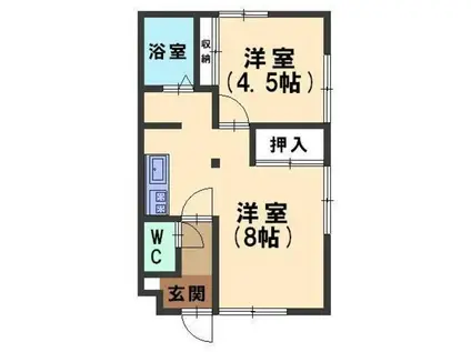 リバーサイド和(1DK/1階)の間取り写真