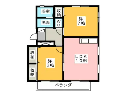 アルビレオB(2LDK/2階)の間取り写真