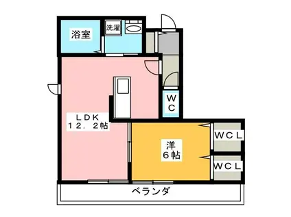 PARK FRONT 湘南(1LDK/4階)の間取り写真