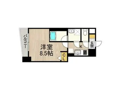 CITY SPIRE浜大津駅前(1K/3階)の間取り写真