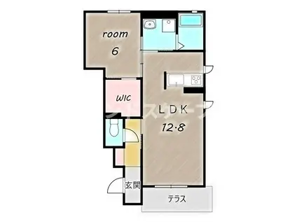 ヴィラーチェII(1LDK/1階)の間取り写真