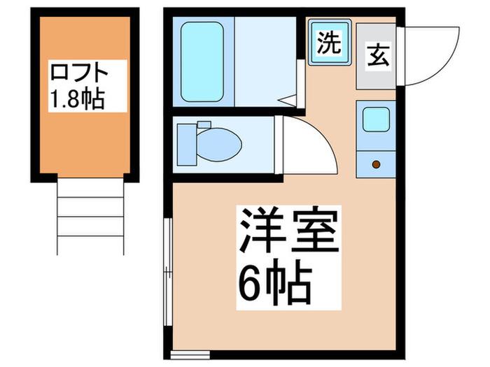CREA横浜(ワンルーム/2階)の間取り写真