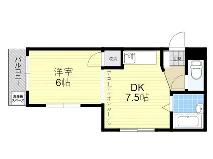 ダイヤモンドハウス西の台(1DK/3階)の間取り写真