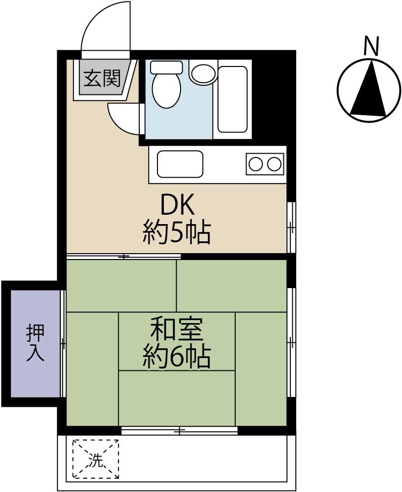 グラートテラス(1DK/3階)の間取り写真