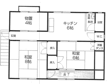 松島町2丁目アパート(2DK/2階)の間取り写真