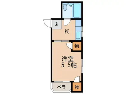 西三宝ビル(1K/1階)の間取り写真