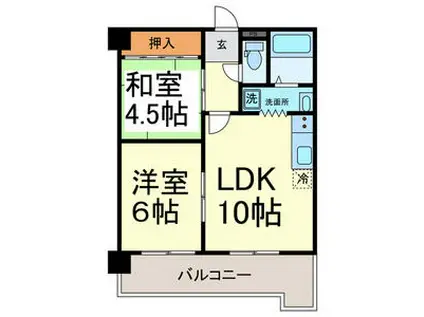 サンパーク大鐘II(2LDK/2階)の間取り写真