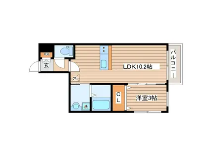 ルーチェ東郡山(1LDK/1階)の間取り写真