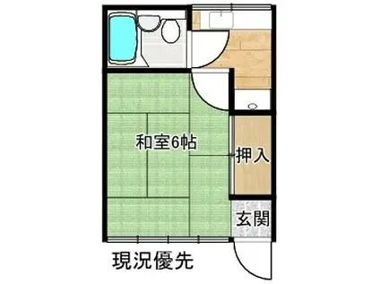 コーポ広江(1K/1階)の間取り写真