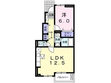 マレノワール A(1LDK/1階)の間取り写真