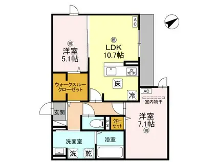 LA MAISON林崎(2LDK/1階)の間取り写真