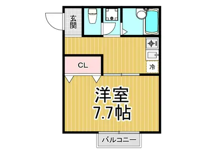 カーサポンテアルト(1DK/1階)の間取り写真
