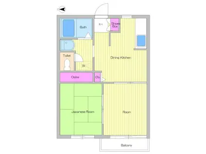 パークハイム(2DK/2階)の間取り写真