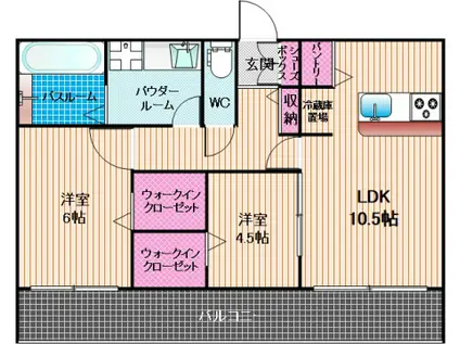 ディールームコトブキ(2LDK/1階)の間取り写真