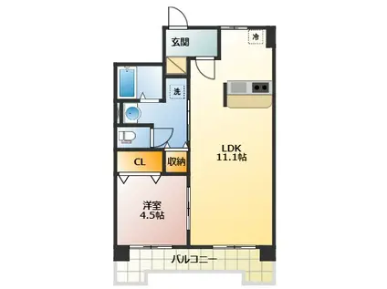 関根高島平コーポ(1LDK/4階)の間取り写真