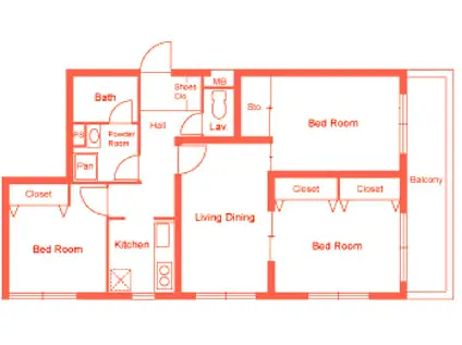 茅ヶ崎ダイカンプラザ(3DK/4階)の間取り写真