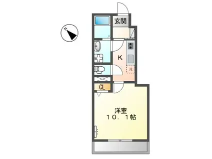 JR土讃線 善通寺駅 徒歩28分 2階建 築8年(1K/1階)の間取り写真