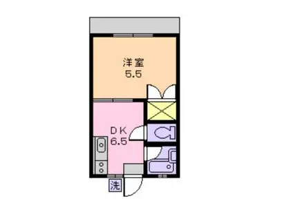ドエル山崎1(1DK/1階)の間取り写真