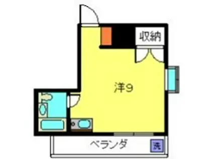 シャトル大恵F(1K/4階)の間取り写真