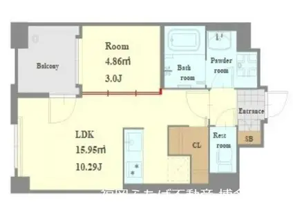 LWITHP(1LDK/7階)の間取り写真