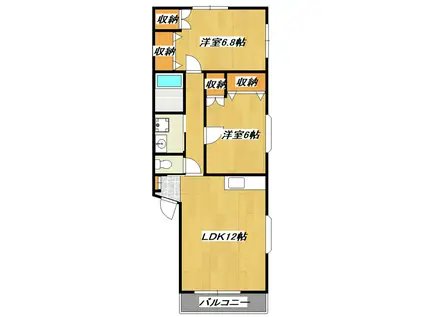 エステーコーポ(2LDK/2階)の間取り写真