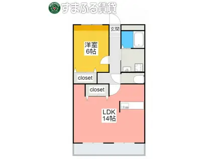 RIKIMATU(1LDK/3階)の間取り写真