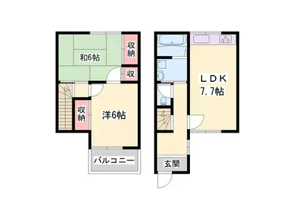 ロレーヌハイツ宝殿24II(3LDK/1階)の間取り写真