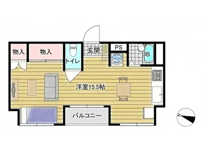第2山田ビル(ワンルーム/4階)の間取り写真