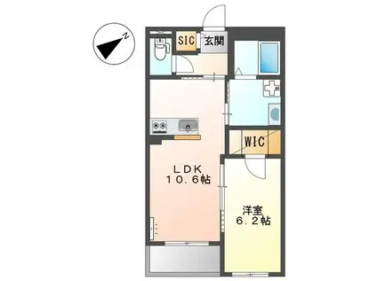 N S ARK(1LDK/2階)の間取り写真