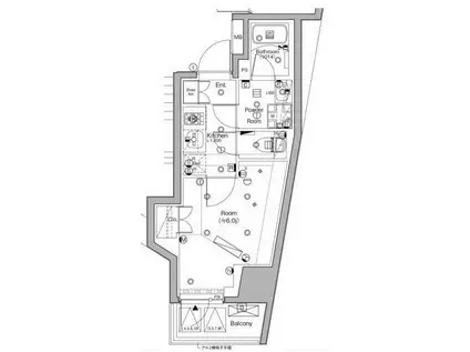 シーフォルム白金高輪 SYFORME SHIROKANE-TAKANA(1K/6階)の間取り写真
